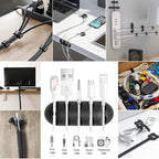 Cable Management Box, 3 Pack Cord Organizer Boxes with 33 PCS Cable Management Set to Cover Hide Power Strip, Surge Protector Under Desk & on Floor, Wire Concealer for Home Office Computer TV (Black)