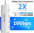 USB C Hub 8 in 1 Multiport Adapter, 3 USB 3.2 Gen 2 Ports with 10Gbps, 3 USB-A 3.0 5Gbps, 4K@60Hz HDMI, 100W PD, USBC Splitter for MacBook Pro, iPad Pro, Mac mini and More(Not Support USB-C Monitor)