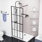 Goodyo 34" X 72" Shower Door Clear Tempered Glass Framed Shower Screen Walk-in Black Finish