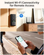 TCL D2 Plus Fingerprint Smart Lock, Wi-Fi Keyless Entry Door Lock, IP55 Weatherproof, Built-in Doorbell, Auto Lock, Easy Install, Black