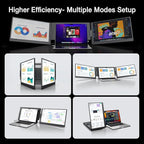 KYY 15.6" Laptop Screen Extender, 1080P FHD IPS Portable Monitor, One Cable USB-C Triple Monitor, Dual Travel Screen for 12"-17'' Laptops, 360° Rotation & Kickstand，X90D (Driver Need)