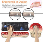 Keyboard Wrist Rest + Mouse Pad Wrist Support Set with Coasters, Stay Positive Work Hard and Make It Happen Inspirational Quote Wrist Mouse Pad with Non-Slip PU Base for Home Office Working Studying