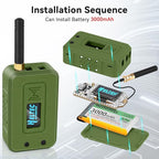 Meshnology 1 Set ESP32 Lo Ra V3 Module Board with 915 MHz Antenna + 3000mAh Battery + Case - WiFi Blue Tooth SX1262 CP2102 0.96” OLED Display Type C for Ar duino Mesh Tastic IOT (N35, Green)