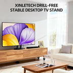 XinleTech Table Top TV Stand with Heavy-Duty Metal Base,Universal TV Stand for 50-90 inch TVs,Height Adjustable TV Mount Stand,No Drill Installation, Max VESA 680x600mm, Holds up to 155lbs,XL-DZ750