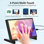 ELECROW 10.1 Inch Touchscreen Monitor, 1280x800 IPS LCD HD Display with Stand, Portable Capacitive Touch Screen for Raspberry Pi 3/3B+/4B/5, Jetson Nano, Banana Pi, PC, Windows, Beaglebone