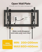 monTEK Heavy Duty Tilting TV Wall Mount Barckt for 37–90" TVs up to 200 lbs – Low Profile, Universal Fit, Tilt & Swivel Adjustment, 6.8" Extension, Fits 16"/18"/24" Studs, Max VESA 600x400mm