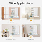 Ropoana Wall Mount Ironing Board Cabinet, Built-in Swivel Ironing Board Foldable with Storage, Wall Hanging with Mirror, Foldable Iron Storage Station for Home, Apartment, Checkrooms, White