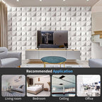 Art3d Decorative 3D Wall Panel, 32 Sq.FT PVC Interior Wall Decor for Living Room, Bedroom, Lobby, Office, Shopping Mall, White