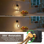 L LOHAS LED Night Lights Plug Into Wall: Star Projector Nightlight, Dusk to Dawn Sensor, 3000K Soft White, 330°Rotating Globe Night Light for Bedroom, Hallway, Home Decor, Gaming Room