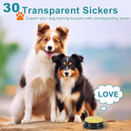 6 Pcs Dog Talking Button Set, Dog Buttons for Communication 30s Voice Recording Speaking Button Pet Speech Training Buzzers with 30 Scene Stickers and Waterproof Anti-Slip Mat for Animal Training