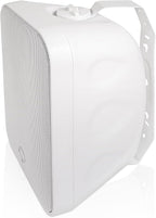 Sound Town Commercial Restaurant Bluetooth Amplifier + Surface-Mount Speaker Set, with One 6-Zone 70V/100V Amplifier with Bluetooth, 4 x 6.5-Inch Surface-Mount Speakers, White (STCA180X4MS6W)