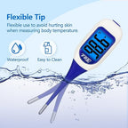 FDK Large LCD Screen Digital Thermometer for Fever, 10 Seconds Fast & Accurate Readings, Large LCD Dual Color Backlight Flexible Tip Ideal for Adults Kids and Babies FSA