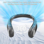 Portable Neck Fan,Personal Wearable Bladeless Fan,LED Display,4-Speeds,6000mAh USB Rechargeable,360° Strong Cooling Wind,Hands Free,White Elephant Gift,Christmas Gifts for Men Women (Dark grey)