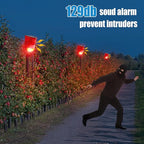 Qualirey 8 Pack Solar Sound and Light Alarm Motion Sensor 129db Outdoor Security Siren Waterproof Motion Activated Detector Alarm 6 LEDs Flash Warning Strobe System for Home, Farm (Red)