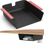 HumanCentric Under Desk Storage Shelf, Drawer Organizer for Office, Workstations, Tables, Sit Stand Desks, Gaming Setups, Mountable Storage Tray, Cable Management, Screw or Stick On with VHB Tape