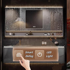 Bathroom Floating Vanity - Smart Defogging LED Lamp & Bathroom Vanities with Tops | Innovative Door Panel Design & Motion Sensor Light, Concealed Handle (B, 56IN)
