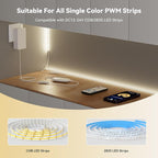 PAUTIX RF WiFi Smart Remote Dimmer for Single Color LED Strip Lights,Compatible with Alexa and Google,14-Key Wireless Remote,DC 12-24V Controller for 3528/2835/5050/COB LED Strip Light