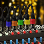 AuxLink XLR Cables, XLR Microphone Cable 1.5 ft 4 Pack, Gold-Plated 3-pin XLR Speaker Cable Male to Female Balanced Mic Cable Short (1.5Foot)