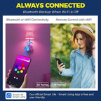 Lightinginside E12 Smart Light Bulbs 60W Equiv., Work with Alexa/Google Home/Smart Life, 500LM 6W RGBCW Candle Candelabra LED Light Bulbs, No Hub Required, 2.4G WiFi Bluetooth Bulb, ETL Listed, 2PCS
