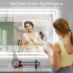 YEELAIT 68x36 Inch LED Bathroom Mirror with Lights Front and Backlit Lighted Vanity Mirror for Bathroom Wall with 3 Colors Dimmable Anti-Fog Memory Shatter-Proof IP54 Waterproof Horizontal/Vertical