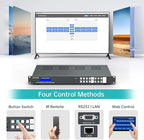 MT-VIKI 4K HDMI Matrix Extender 4x4 4K60Hz 4:4:4 Over CAT6/7/8 Cable, Matrix Splitter & Switcher with 4 POC Receivers + 4 Loop Out, Web GUI, RS232, Up to 230FT (70m)