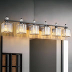FDPBY Vanity Lights 6-Light Modern Crystal Vanity Light Sand Black Bathroom Light Fixtures Over Mirror Crystal Bathroom Vanity Lighting Fixtures