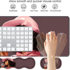 4 in 1 Ergonomic Keyboard Wrist Rest & Mouse Pad Wrist Rest Set, Large XXL Gaming Desk Mat 31.5"x 11.8" with Non-Slip Base, Memory Foam for Home Office Study Gaming, African American Black Girl