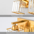 FDPBY Modern 5-Light Gold Brushed Brass Finish Crystal Wall Light for Bathroom Vanity