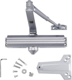 CLG HARDWARE Medium/Heavy Duty Commercial Door Closer DC7016 - Surface Mounted, Grade 1- ADA & UL 3 Hour Fire Rated, Adjustable Size 1-6 for Entrances & Aluminum Storefronts - US26D Aluminum