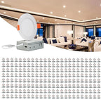 192 Pack 6 Inch Ultra-Thin LED Recessed Ceiling Light with Junction Box,panel light,Daylight, 13W,2700K/3000K/3500K/4000K/5000K Selectable Dimmable Downlight ETL&FCC&CE and Energy Star Certified