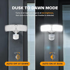 LUTEC 38W 3500 Lumen LED Motion Activated Integrated Dual-Head Floodlight Outdoor with Motion Sensor, 5000K Daylight, Dusk to Dawn, Exterior Security Wall Light for Patio, Garden, Yard(White)