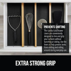 GORILLA GRIP powerGRIP Drawer Shelf and Cabinet Liner, Thick Strong Hold, Non-Adhesive Liners Protect Kitchen Cabinets and Cupboard, Bathroom Drawers, Easy Install, Breathable Mat, 17.5" x30', Black