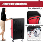 32 Device Mobile Charging Station for Laptops/Tablets/iPads/Chromebooks,32 Bay Lockable Charging Cabinet with Cable Management & Power Strip Included, School Charging Storage Carts,Easy Assembly