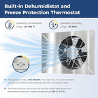 ALORAIR 540 CFM Stainless Steel Crawl Space Vent Fan - Air Out Ventilation Fan with Humidistat Dehumidistat, IP55 Rated Exhaust Fan with Isolation Mesh for Crawlspace Foundation Basements Garage Attic