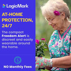 LogicMark Freedom Alert, Landline Personal Emergency Device, 2-Way Call with Family and Police for Home Safety, Device for Seniors and The Elderly