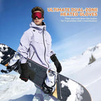 FEETMOR Heated Gloves for Men Women - Upgraded Rechargeable Dual-Heated Winter Gloves for Motorcycling, Hunting, Skiing