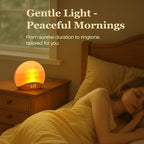 REACHER Sunrise Alarm Clock with Bluetooth Speaker & FM Radio, Gradual Wake Up Light, Digital Dimmable Clock, Bedroom Lamps, 8 Color Night Lights, Home Decor, Wood Clock for Adult, Kid