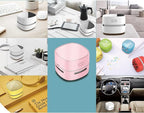 ODISTAR Desktop Vacuum Cleaner, Mini Table dust Sweeper Energy Saving,High Endurance up to 400 mins,360º Rotatable Design for Keyboard/Home/School/Office (Pink Charging)