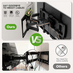 Full Motion TV Wall Mount Bracket with Power Outlet for Most 32-85 inch TV,TV Mount Dual Articulating Arms,Tilt/Swivel/Extension/Leveling,Fits 8” 12” 16" Studs,Max Vesa 600x400mm, Holds up to 132lbs