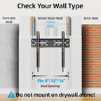 Fixed TV Wall Mount for Most 26-60 Inch Screen, Low Profile TV Mount with Quick Release Lock, Ultra Slim Wall Mount Bracket, Max VESA 400x400mm, Holds up to 99 lbs, up to 16”Wood Studs by USX STAR