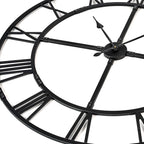 Ohweog Oversized 48 inch Wall Clock for Living Room Decor – Extra Large Silent Non-Ticking Modern Farmhouse Wall Clock, Decorative Metal Roman Numeral Clock, Black