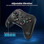 AceGamer Aurora Generation 2.4G Wireless Bluetooth Controller for Windows PC/Android/Switch/iOS/Steam Deck, Hall Joysticks and RGB Light- Upgraded PC Gaming Controller and Back Buttons Lock (Black)