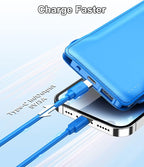 TG90° 10000mah Power Bank Portable Charger with Built-in Cables(No AC Plug), Portable Phone Charger Battery Backup Compatible with iPhone 17 16 15 14 13 12 and Android Phones