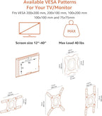 Amazon Basics Full Motion TV Wall Mount fits 12" to 40" TVs and VESA 200x200, Black