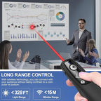 Air Mouse 2-in-1 USB Type C Presentation Clicker Wireless Presenter Remote for PowerPoint, Powerpoint Clicker with Volume Control PowerPoint Slide Advancer for Mac, Computer, Laptop