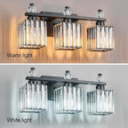 FDPBY Sand Black Bathroom Vanity Lights Crystal Vanity Light Bathroom Lighting Fixtures 3 Light Modern Vanity Lighting Fixtures