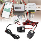 Smart Energy Monitor with 2PCS 120A CT Clamps Home Electricity Usage Meter 90-250VAC Real Time Power Consumption Tracker for Solar Grid Systems Voltage Current Frequency Monitor