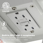 JOKAONOTL Dusk to Dawn Porch Lights with GFCI Outlets Waterproof Outdoor Wall Lights Exterior Lighting Fixtures Modern Outside Lights Wall Mount for House Patio Garage,White,11.8''H, 2 PC