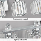 FDPBY Vanity Lights 6-Light Modern Crystal Vanity Light Chrome Bathroom Light Fixtures Over Mirror Crystal Bathroom Vanity Lighting Fixtures