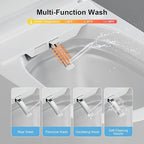 Smart Toilet with Bidet Built in, Bidet Toilet with Heated Seat and Night Light,Warm Water Wash&Dry, Modern Tankless Toilet for Bathroom, One Piece Toilets with Soft Close, Foot Sensor, Auto Lid&Seat